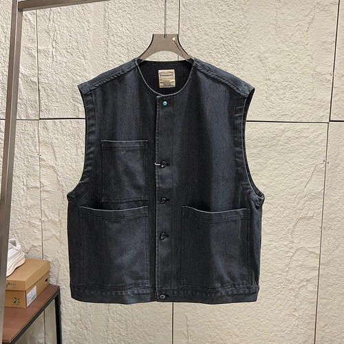 新品日系叠穿复古工装马甲背心