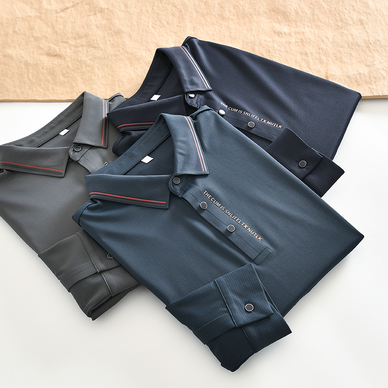 轻奢高端垂顺有型冰丝长袖POLO衫