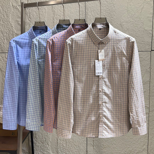 男士 春季 通勤时尚 百搭格子长袖 潮 好货推荐 衬衫 天丝亚麻棉混纺