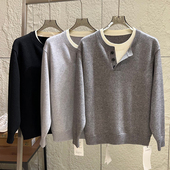 假两件设计 秋冬男士 时尚 优雅绅士 温润舒适休闲百搭针织衫 毛衣潮