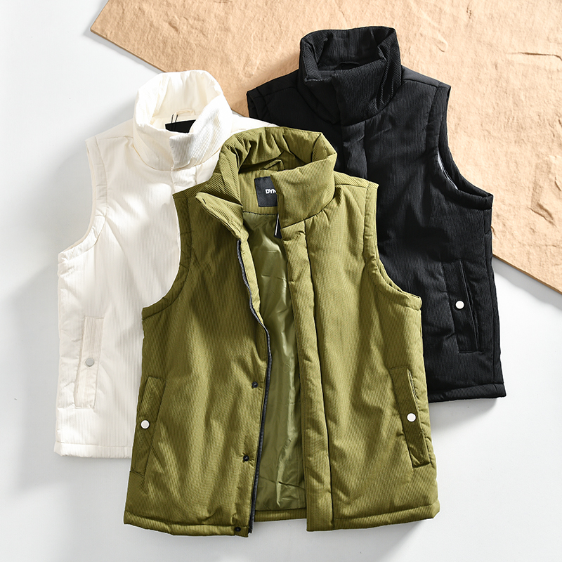 挺括有型舒适百搭保暖立领棉马甲