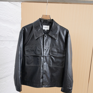 捡漏！男士pu皮外套！2025春季时尚百搭明线双口袋长袖皮衣男夹克
