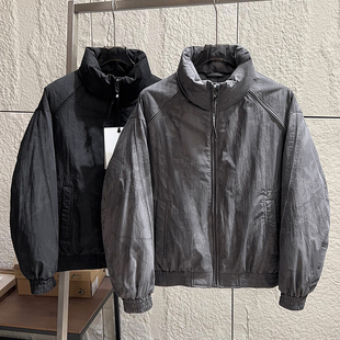 男士 冬季 日系复古加厚保暖立领羽绒服痞帅外套 暗纹印花 公司单