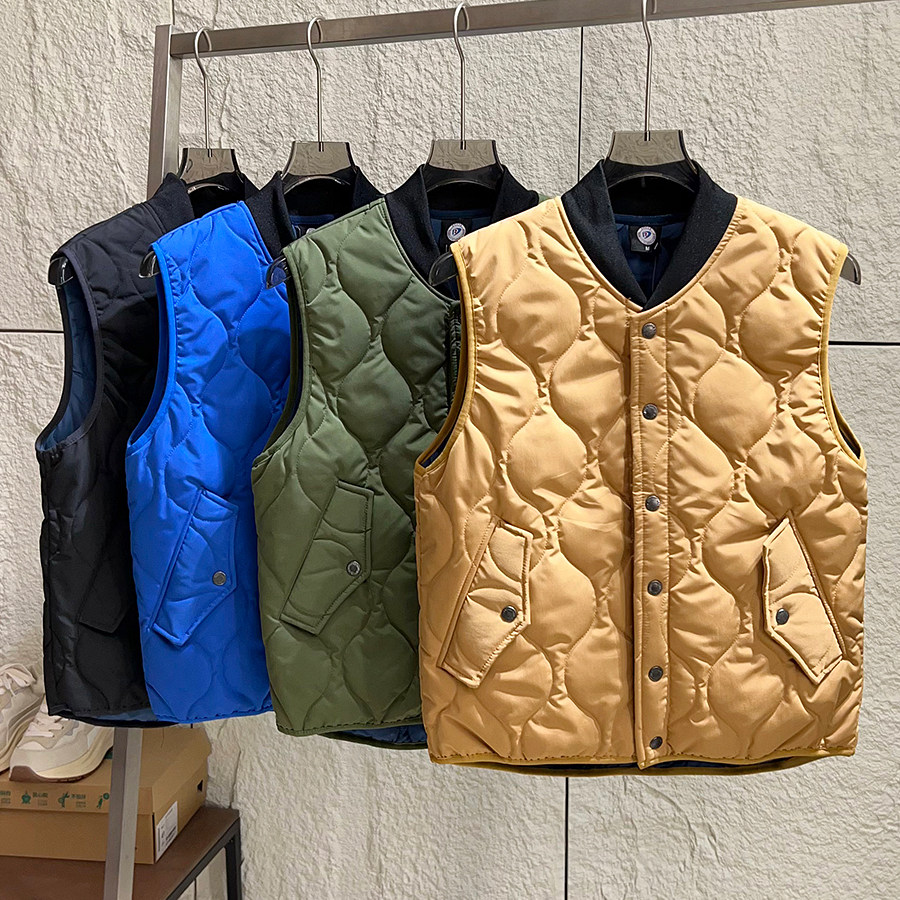 大厂订单！情侣款秋冬户外山系防泼水无领绗缝夹棉保暖棉背心马夹