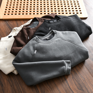 无惧严寒！太厚实了！加绒保暖！男士秋冬双面绒防风休闲圆领卫衣