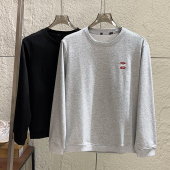 外贸男士 秋季 基础百搭毛圈棉宽松圆领卫衣潮 重工刺绣 撤柜福利