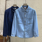 牛仔衬衫 亲肤柔软细腻 秋季 万年经典 男女情侣休闲宽松长袖 衬衣