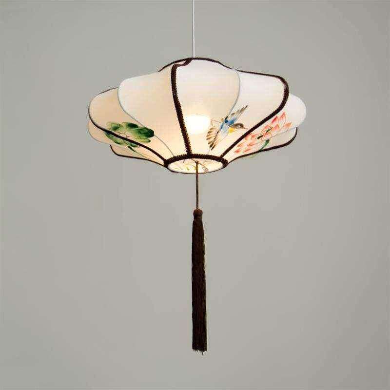 新中式水墨画手绘灯笼婚礼舞台背景空中吊顶装饰挂件中国风吊灯