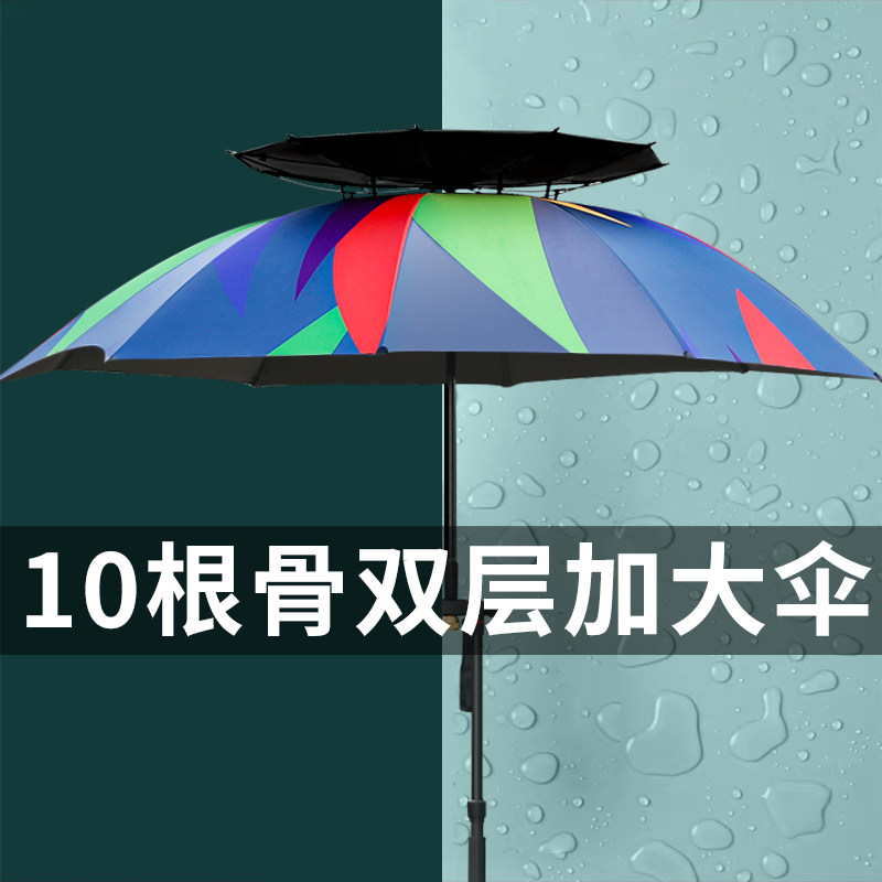 弘日钓鱼伞大钓伞防暴雨加厚防晒遮阳伞万向双层折叠防雨伞垂钓伞