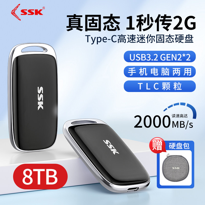 飚王迷你移动固态硬盘手机外置高速存储电脑两用U盘长江芯片SD501图片