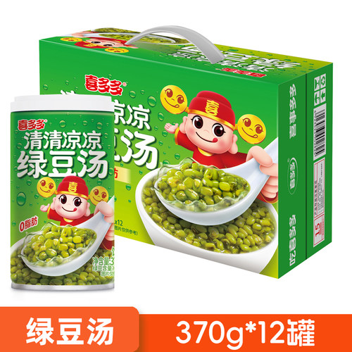 喜多多绿豆汤罐头370g*12
