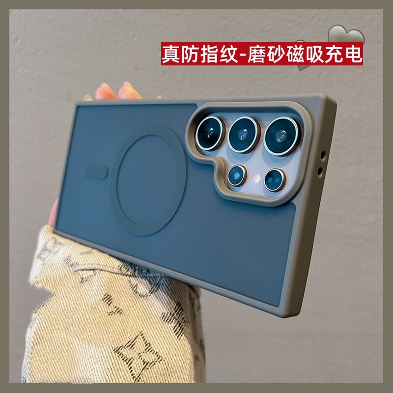 金属按键肤感磨砂适用三星s26ultra手机壳大孔s25plus磨砂百搭简约s24磁吸s23u防摔s22u强防指纹s21耐脏防水