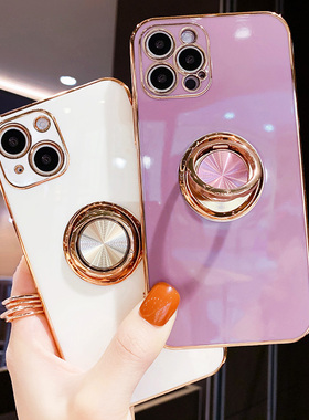 创意可车载金属指环支架套适用苹果17手机壳电镀iphone15promax硅胶防摔13精孔全包14高级感12潮牌16e超薄xsR