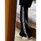 阔腿运动裤 古着条纹直筒长裤 子 男休闲美式 日系潮牌三条杠宽松卫裤