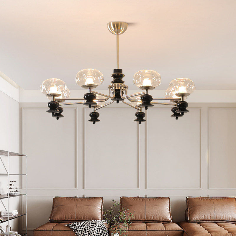 法式复古客厅吊灯实木中古风美式大厅主灯高级感现代简约餐厅灯具