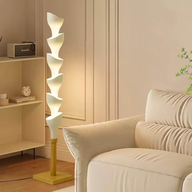 奶油风落地灯简约现代创意百褶温馨氛围感灯客厅沙发床头立式台灯
