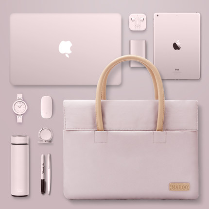 轻薄电脑包女14寸手提笔记本适用苹果macbookair13联想拯救者pro16华为15.6戴尔华硕ins简约ipad内胆包保护套