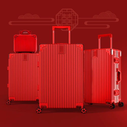 Чемодан, красная коробка для невесты для путешествий для влюбленных