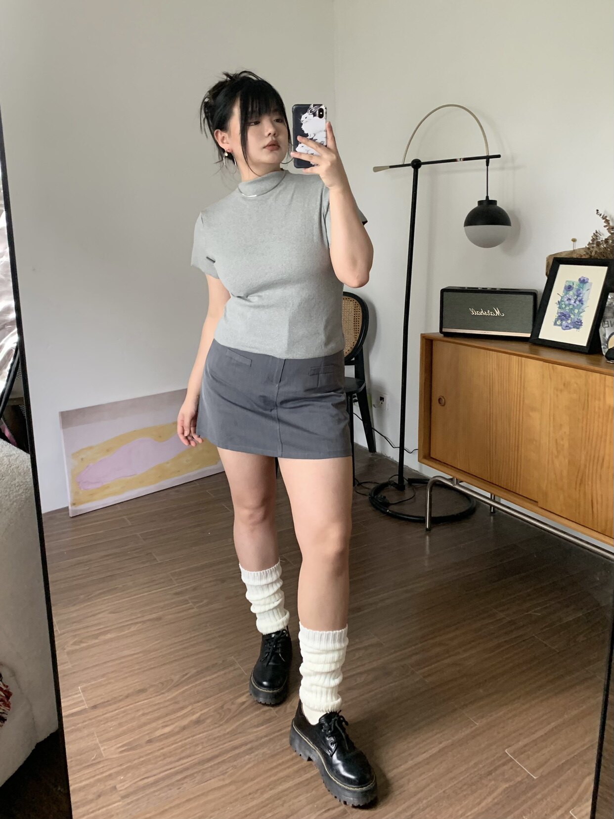 thumbnail for FishCake Plus Size American Chubby High Neck Short Sleeve Suit Skirt Slim Two Piece Hottie Suit Summer Girl