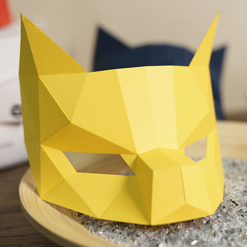 创意手工卡纸材料包动物猫面具化妆舞会男女通用半脸面具儿童派对万圣