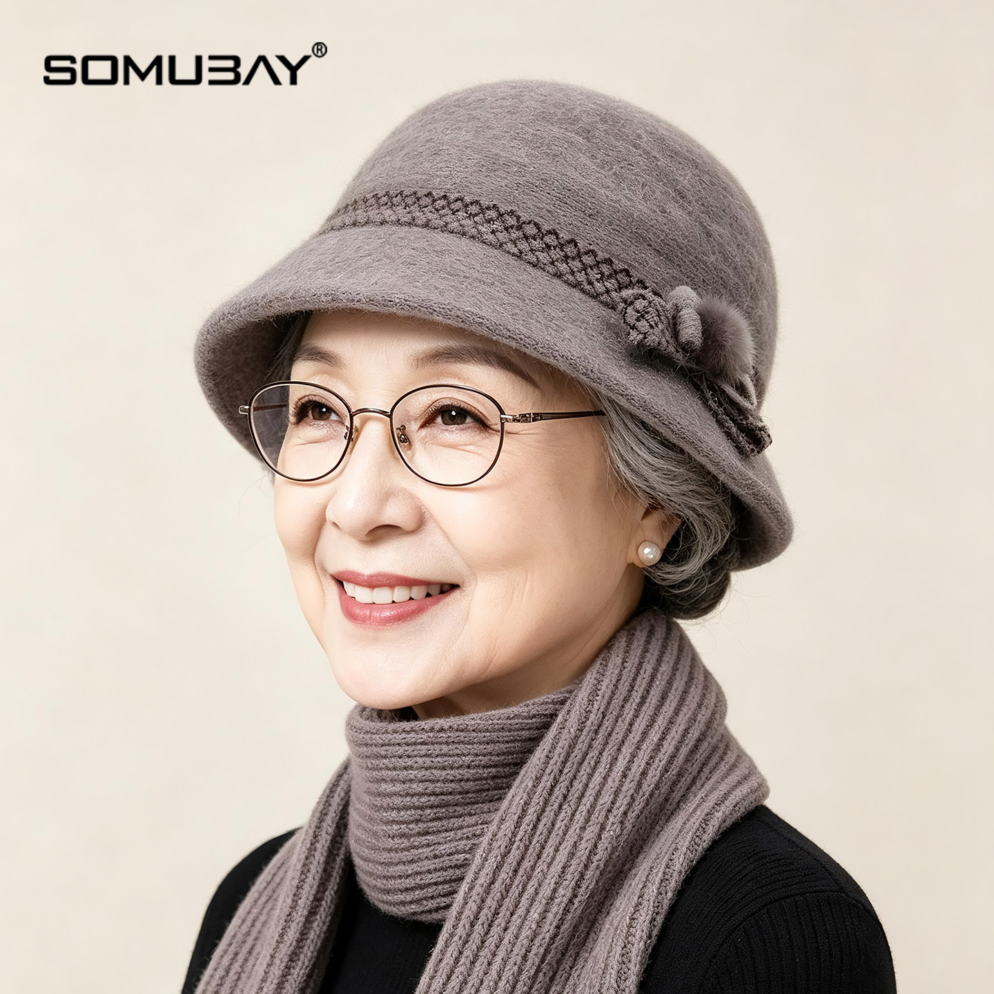 2026中老年针织盆帽女妈妈秋冬季保暖老年人奶奶气质优雅毛线帽子