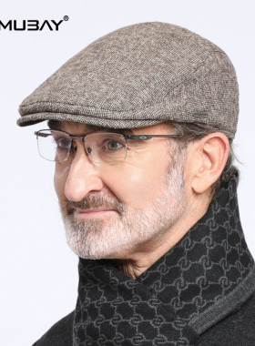 中年爸爸帽子男秋冬季爷爷老人前进帽中老年人老头春秋保暖鸭舌帽