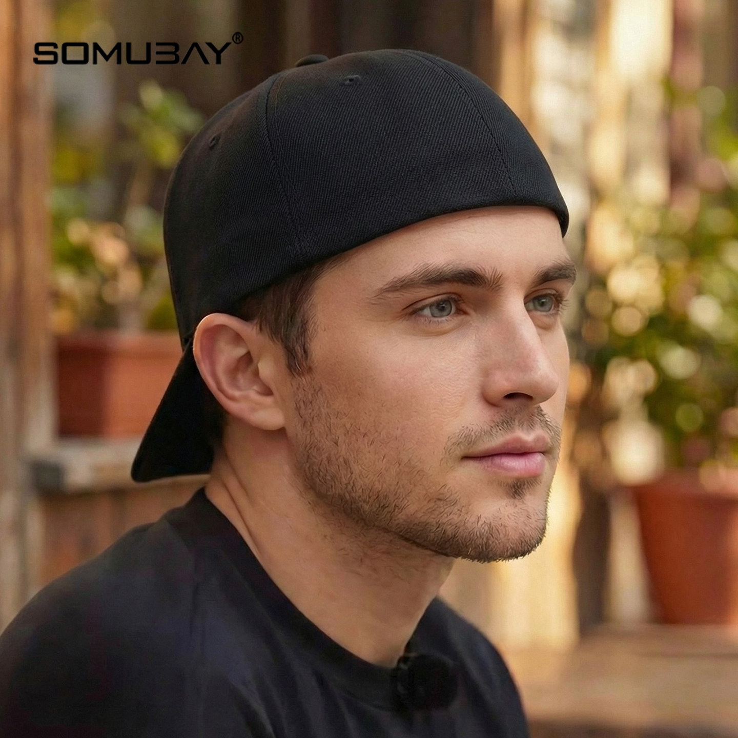 后封口全封闭男帽子遮阳春秋潮牌ins棒球帽闭口光头帽防晒鸭舌帽