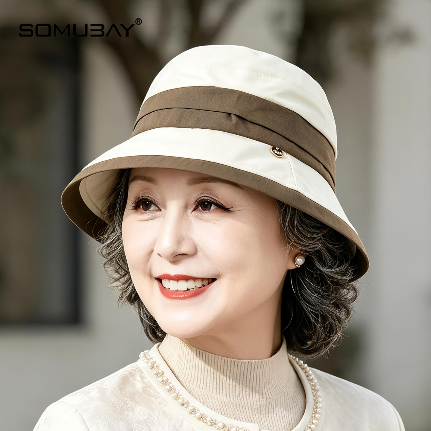 2026中老年妈妈可折叠渔夫帽女士四季可戴老人奶奶减龄户外盆帽子