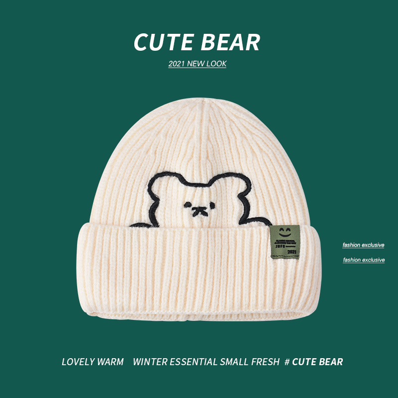 毛线帽秋冬日系百搭针织帽男帽子