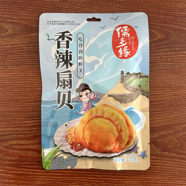 山东特产儒乡缘72克香辣扇贝旅即食鱼零食