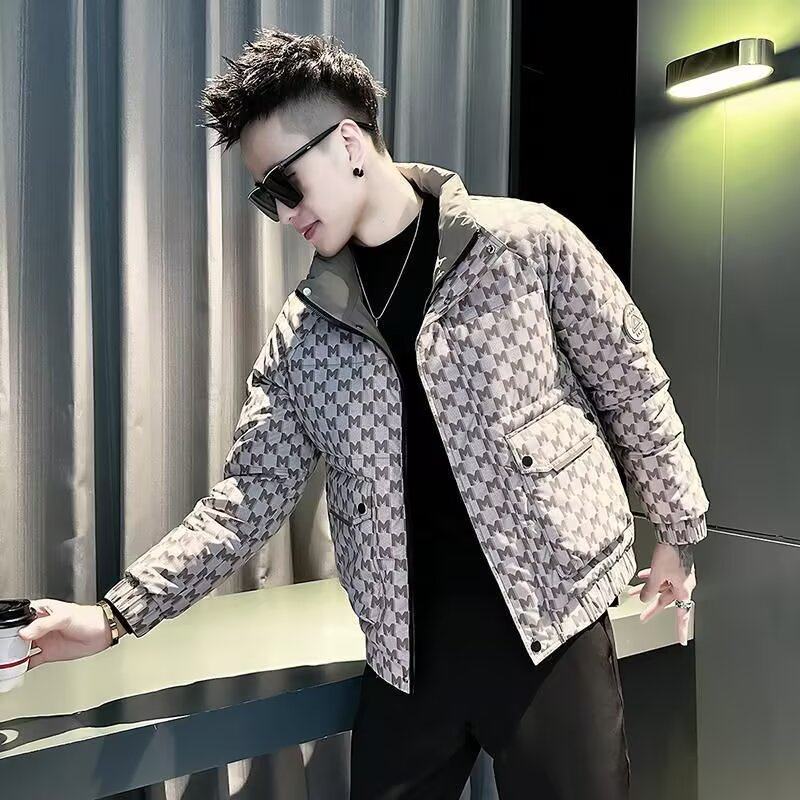 秋冬季印花羽绒服男款高级感潮牌棉衣2025新款棉袄加厚款保暖棉服