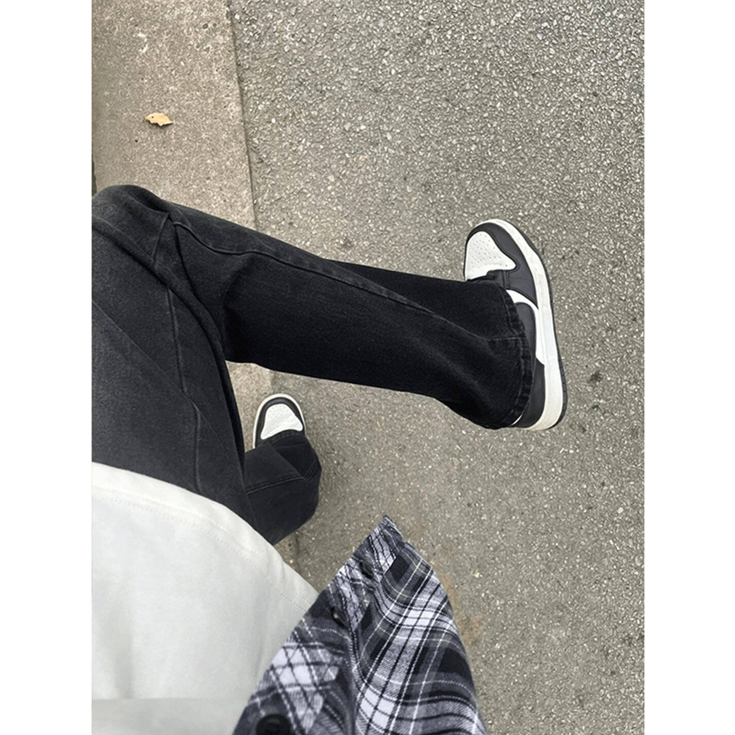 美式复古黑灰色牛仔裤男款夏季潮牌cleanfit修身显瘦vibe微喇长裤