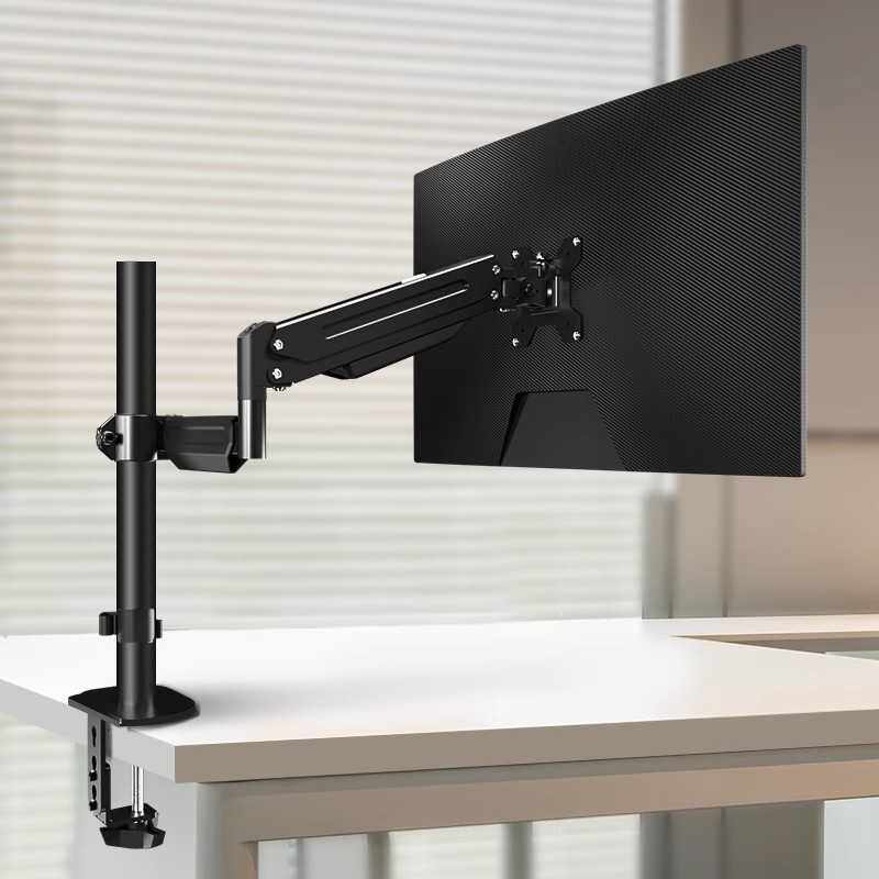 通用显示器支架增高40cm立柱加长气压悬臂可倒挂升降旋转桌面底座