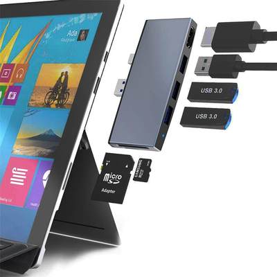 USB3.0拓展坞适配surface pro/4/5/6 hub 扩展坞hdmi4k高清转换器