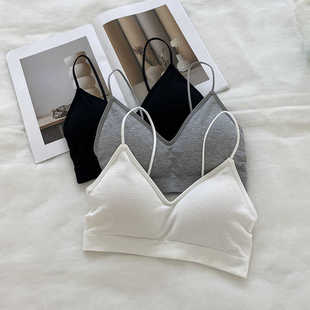 古妃57002薄款 无痕美背内衣女聚拢性感v领细带小胸背心百搭抹胸衣
