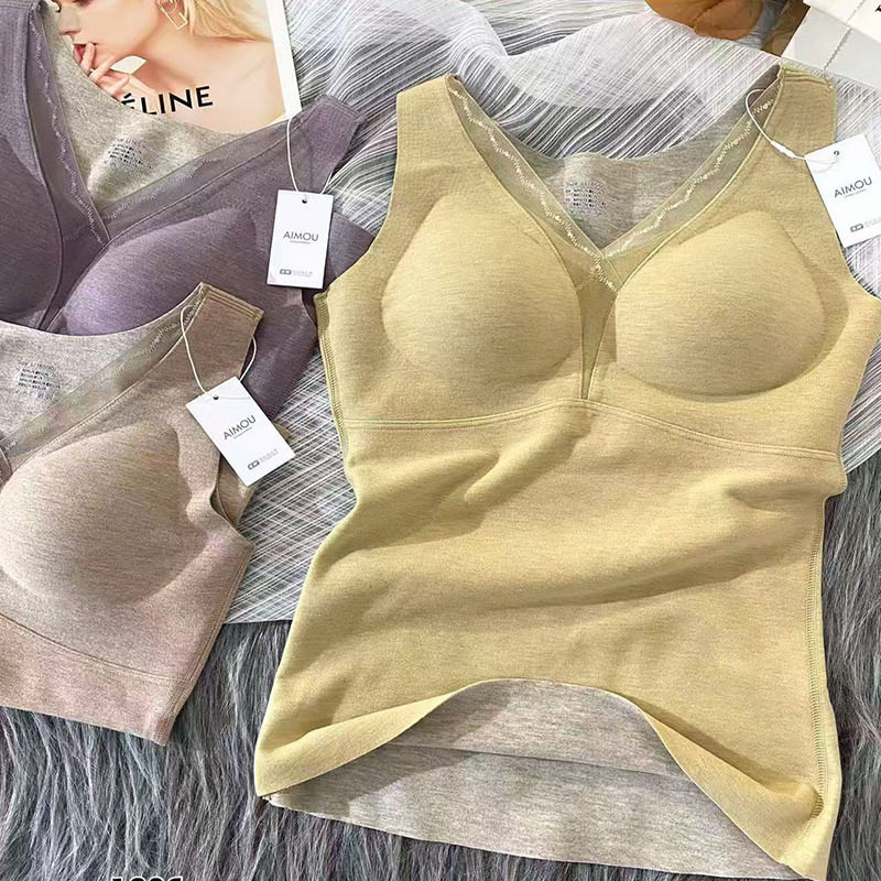 爱眸1396冬季内搭V领羊毛保暖背心女带胸垫修身发热磨毛打底上衣,女士内衣/男士内衣/家居服,保暖背心,淘宝优惠券,粉丝福利购,淘宝优惠卷