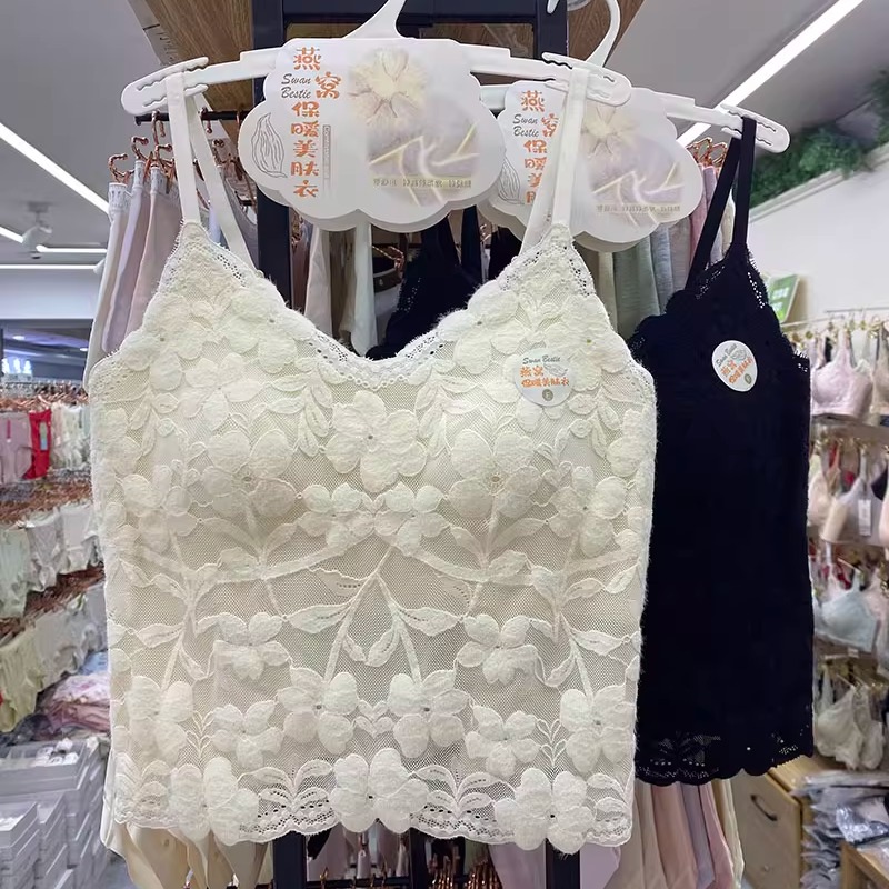 欧货秋冬保暖羊毛绒背心女打底衣