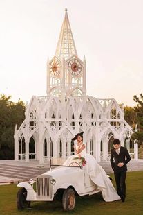 教堂网红户外打卡酒店新场景 大型婚纱摄像道具外景实景拍照哥特式