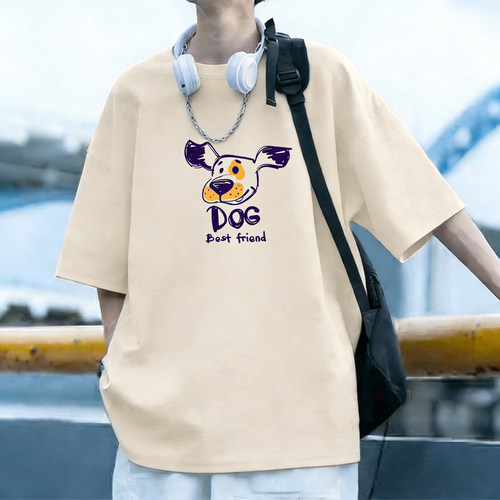 重磅纯棉美式字母青少年T恤