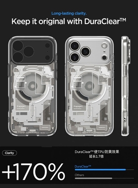 Spigen苹果iphone17 Pro Max半透明手机壳Mag Safe磁吸保护套新款pro机能风全包防摔TPU时尚防黄防摔气囊
