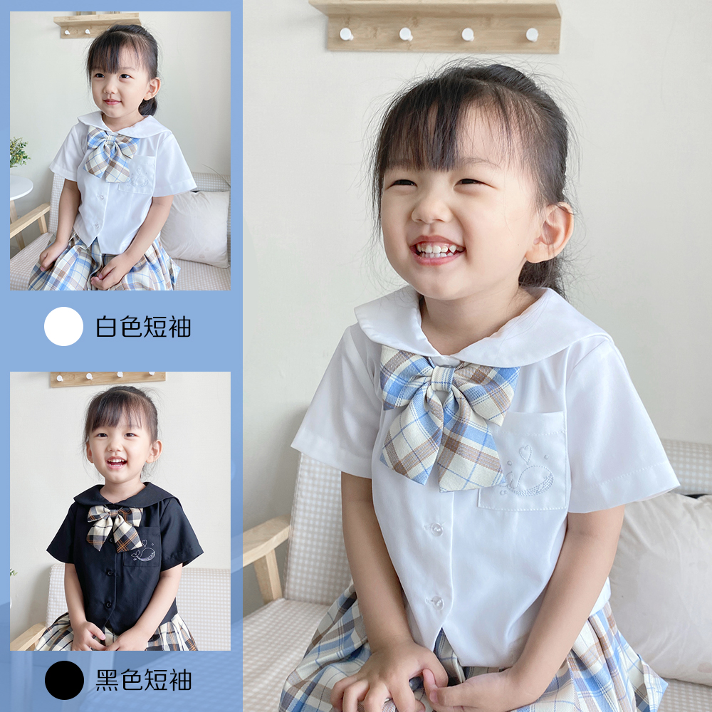 【花生酱家】*鲸园小学*短袖 mini儿童 白无本 jk制服衬衫海军领