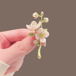 胸针母亲节礼品复古气质茉莉花女花朵珍珠胸花高级感轻奢扣别针