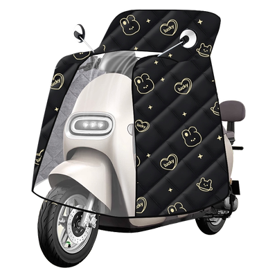 电动车挡风被冬季全包斗篷式加绒特厚电瓶摩托车防风防水罩斗篷式