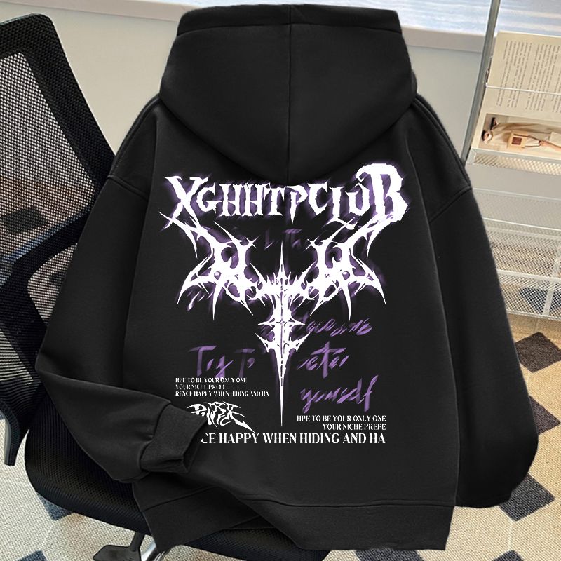 男童秋装高街潮牌连帽卫衣中大童初中生秋冬新款美式复古外套