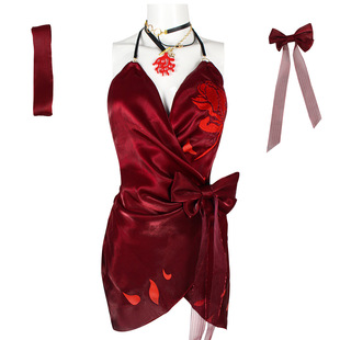 永劫无间宁红夜cos服夏日派对午后魅夏红色泳装 宁红夜cos服饰 同款