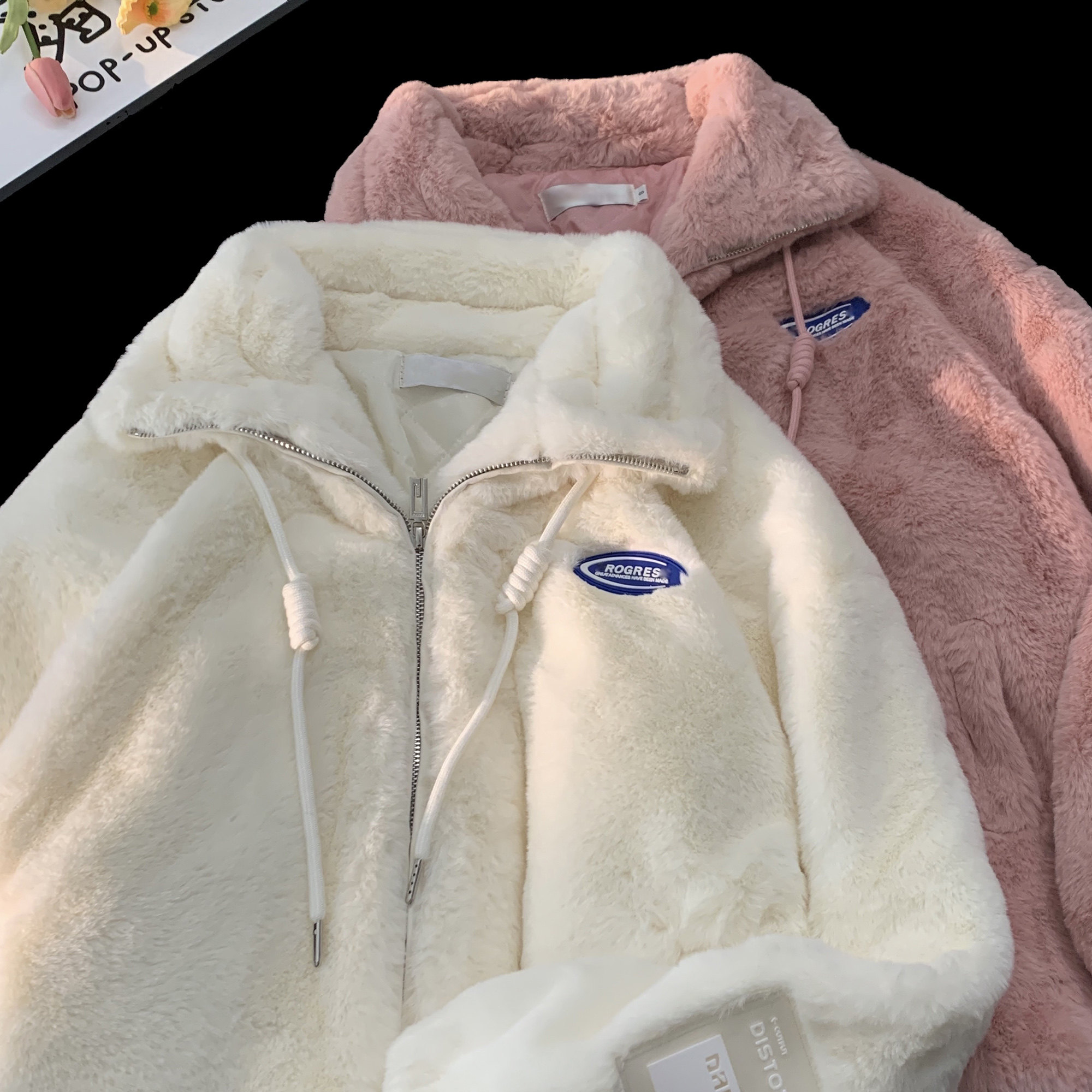 F241023-P105加绒加厚棉衣棉服少女学生连帽型皮草毛茸茸外套,男装棉衣,星座617A-1（原B318A）