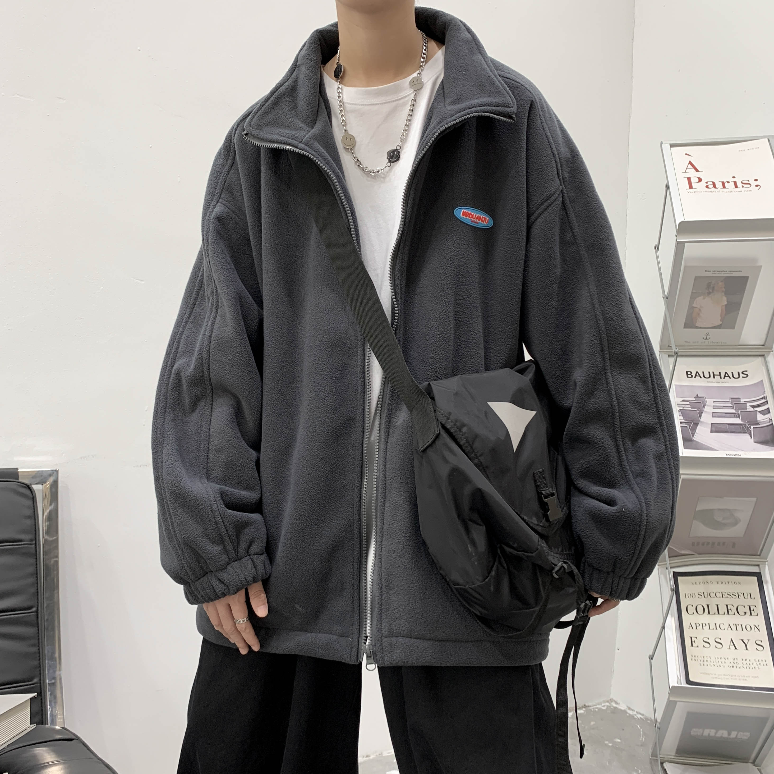 冬季羊羔绒棉衣男女同穿外套宽松加厚加绒棉服F387-P85,男装棉衣,星座617A-1（原B318A）