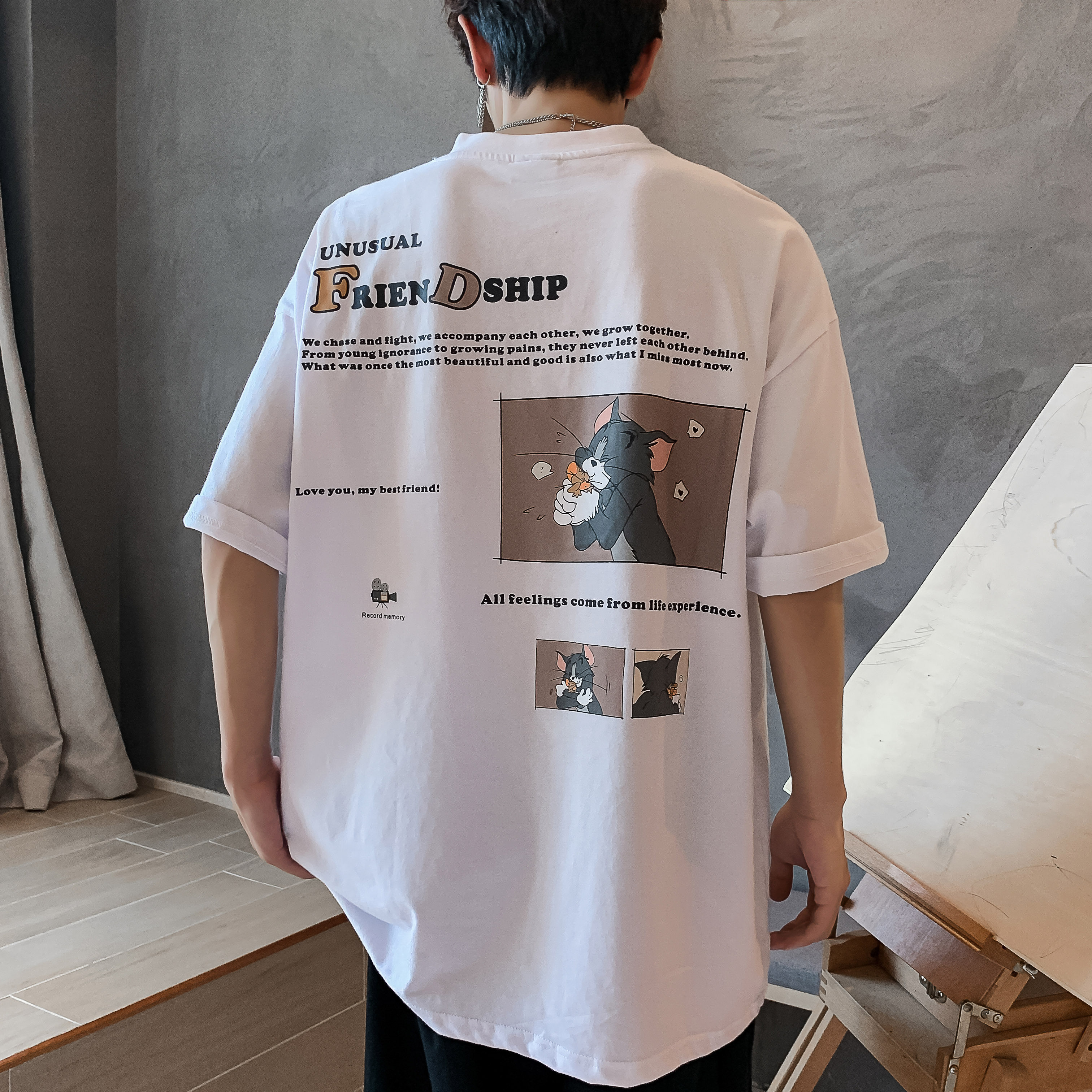 MT17*P35猫和咾鼠T恤男短袖宽松此款数据超好,男装T恤,星座617A-1（原B318A）