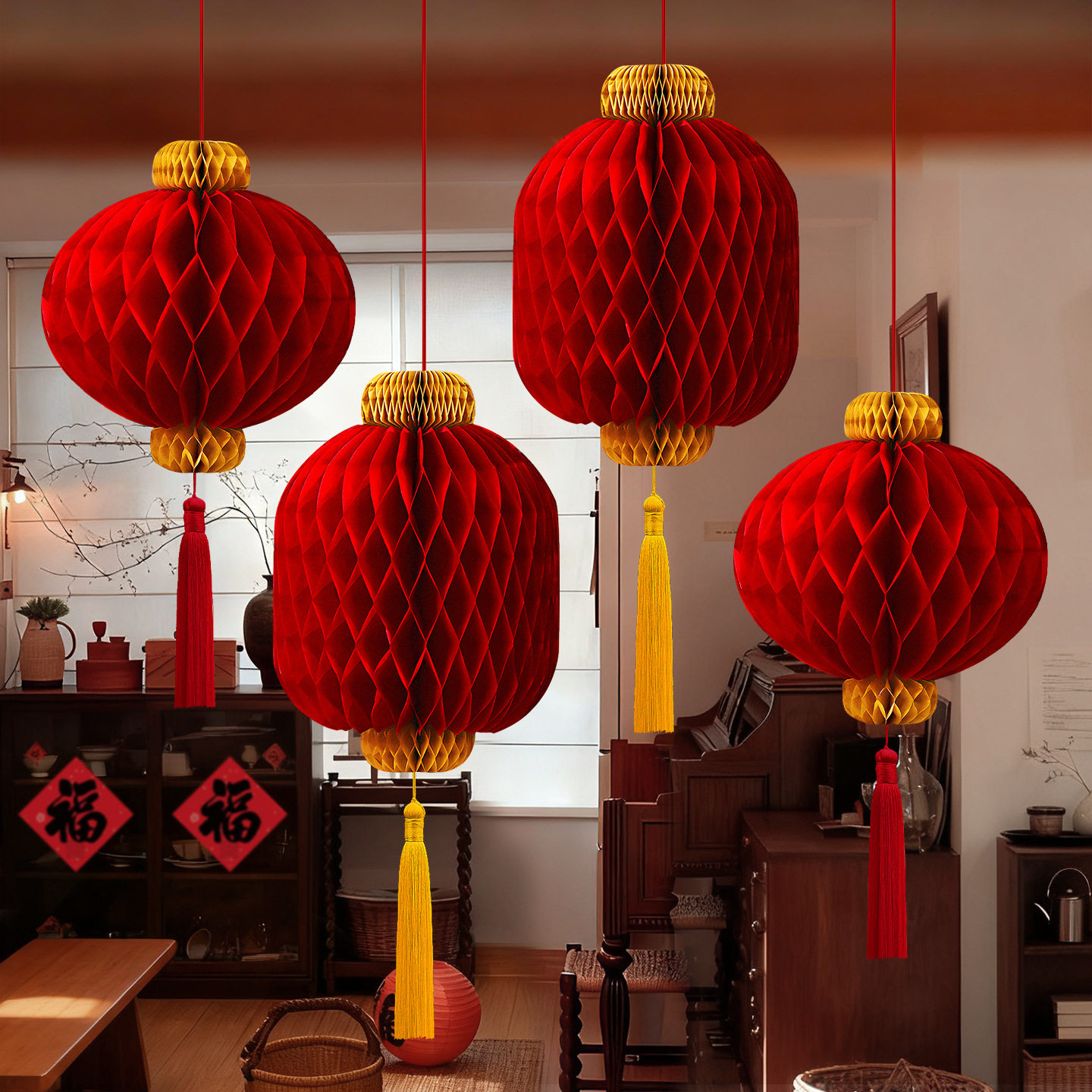 2026新款马年立体蜂窝灯笼挂饰春节客厅房门壁挂挂件过年新年装饰,节庆用品/礼品,灯笼,淘宝优惠券,粉丝福利购,淘宝优惠卷