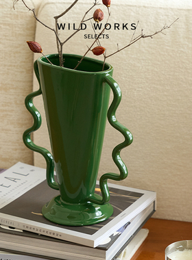 野作扶摇花瓶中古花器装饰摆件